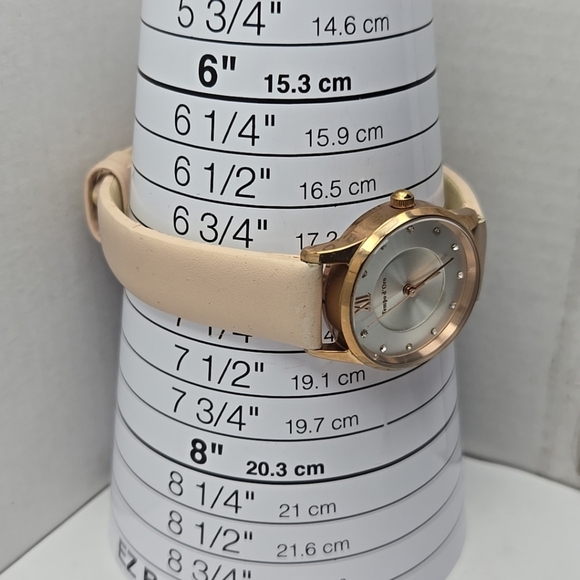 Womens TCM Twmpo d'Ore Diamond Dial Quartz Watch Pink Leather Strap New Battery - Picture 6 of 11